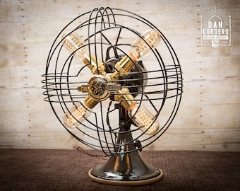 Fan Lamp | GE Model | Table Lamp | Desk Lamp | Nightlight | Bed light | Vintage Fan | Lamp | Steampunk lamp | Steampunk | Industrial Light