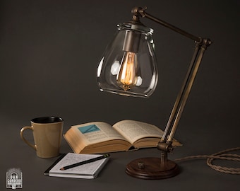 Leora Aged Brass Table Edison Lamp