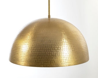 Brass Dominion Hammered Dome Pendant Light