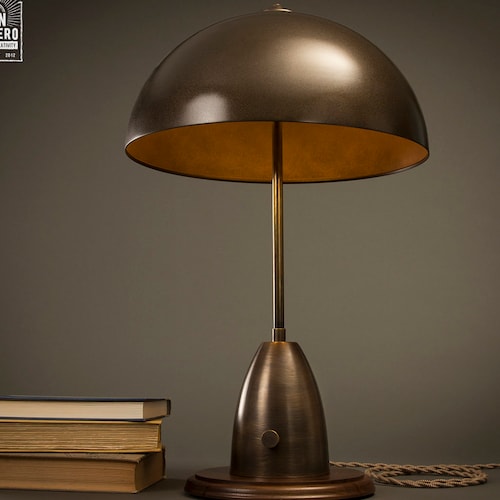 Aged Brass Dome Shade Table Lamp Desk Aged Brass Dome Shade Table Lamp, Small Metal Table Lamp Shades Taiwan