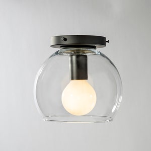 Lumière Globe Shade Flush Mount Light Fixture image 1