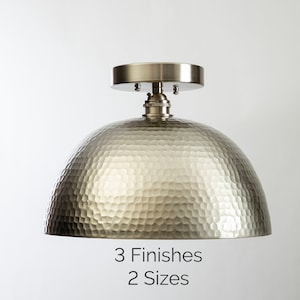 Hammered Dome Semi-Flush Mount Light Fixture