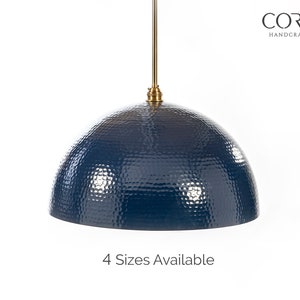 Navy Hammered Dome Pendant Light Fixture