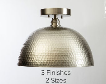 Hammered Dome Semi-Flush Mount Light Fixture