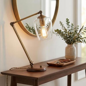 Leora Aged Brass Table Edison Lamp