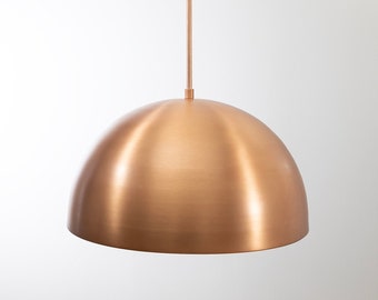Copper Smooth Dome Pendant Light Fixture