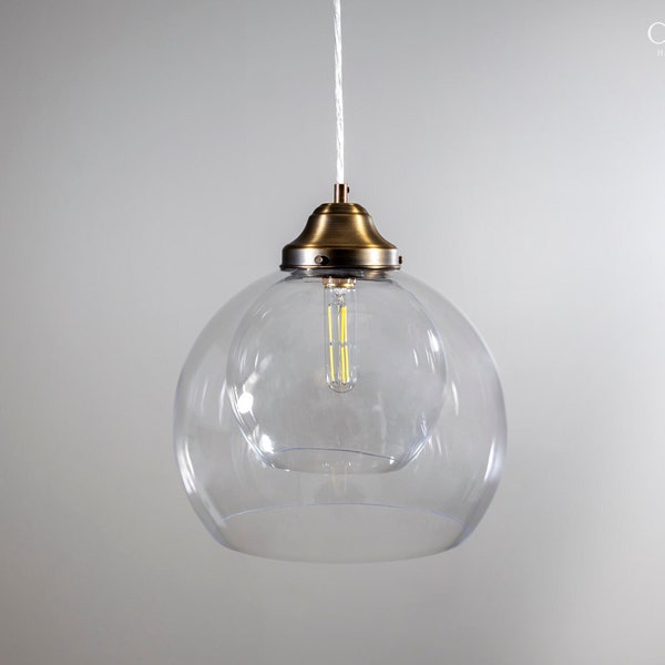 12" Double Globe Glass Pendant Light