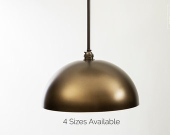 Smooth Oil Rubbed Bronze Dome Pendant Light Fixture