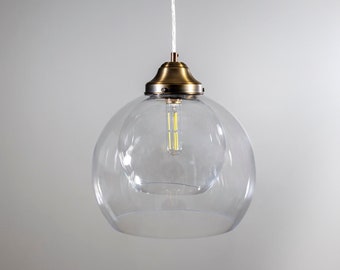 12" Double Globe Glass Pendant Light