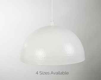 Hammered White Dome Pendant Light Fixture