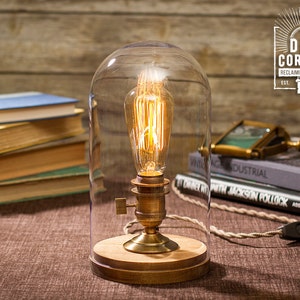 Glass Bell Jar Edison Table Lamp |
