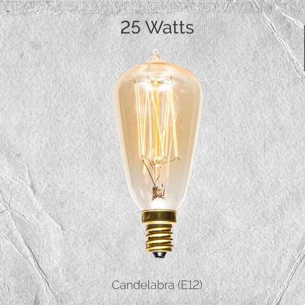 25 Watt Incandescent Candelabra Edison Bulb