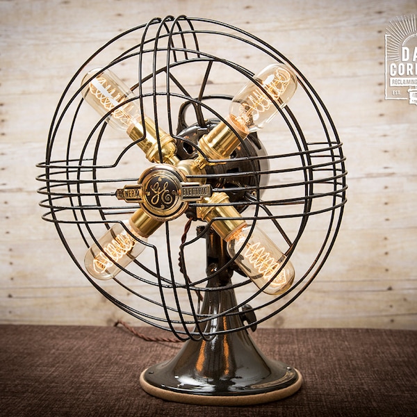 Fan Lamp | GE Model | Table Lamp | Desk Lamp | Nightlight | Bed light | Vintage Fan | Lamp | Steampunk lamp | Steampunk | Industrial Light