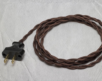 Brown Twisted Lamp Cord Kit: DIY Lamp Parts, Plug & Switch