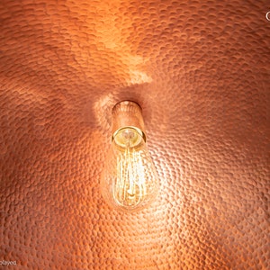 Copper Hammered Dome Pendant Light Fixture image 9