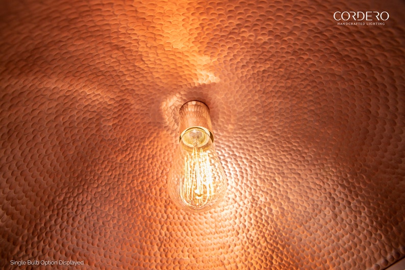 Copper Hammered Dome Pendant Light Fixture image 9
