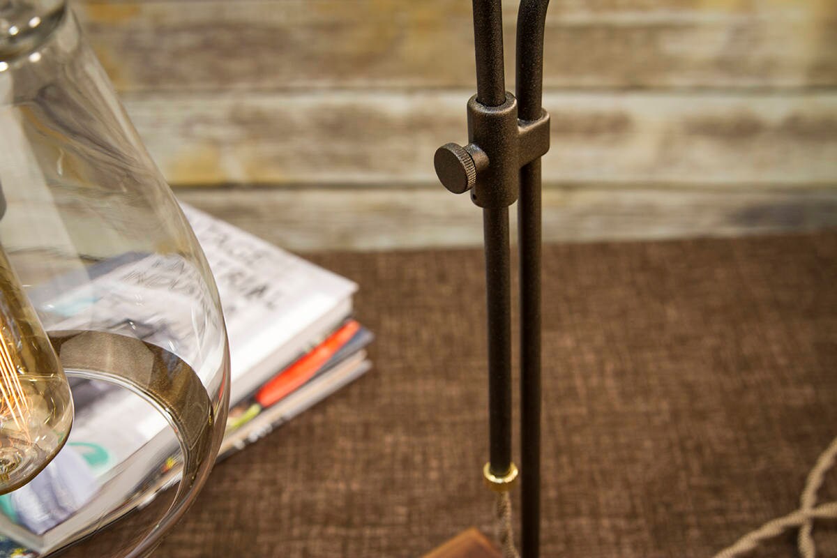 Glass Shade Edison Bulb Table Lamp Bronze Desk Lamp Etsy