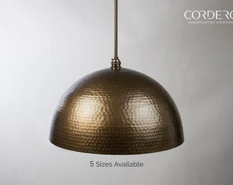 Hammered Oil Rubbed Bronze Dome Pendant Light Fixture