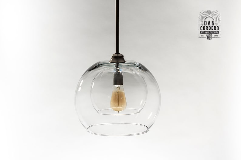 Pendant Light Double Globe Shade Pendant Edison Bulb Edison Pendant Light Fixture Edison Light Bulb Kitchen Light