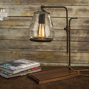 Edison Bulb Table Lamp: Bronze Finish, Walnut Base