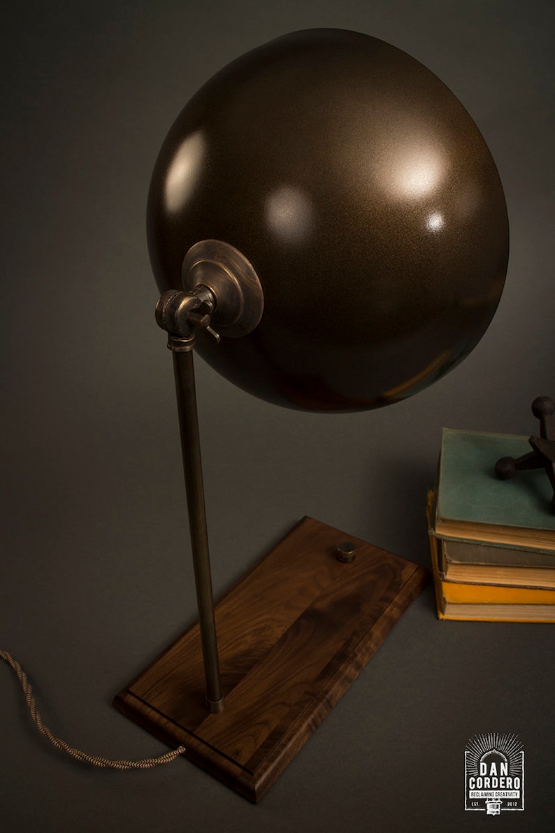 Eclipse Table Lamp Aged Brass Desk Lamp Edison Light Etsy