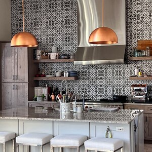 Copper Hammered Dome Pendant Light Fixture image 2