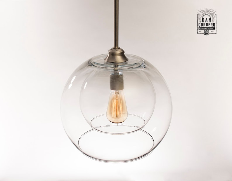 Pendant Light Double Globe Shade Pendant Edison Bulb Edison Pendant Light Fixture Edison Light Bulb Kitchen Light