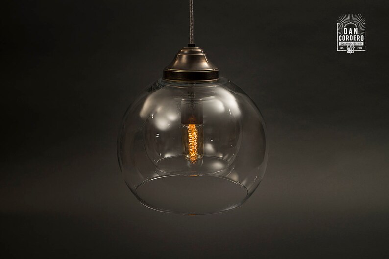 Edison Light Bulb Aged Brass Pendant Light Edison Pendant Light Fixture Pendant Double Globe Shade Edison Bulb