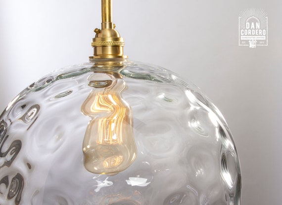 Dimpled glass sale pendant light