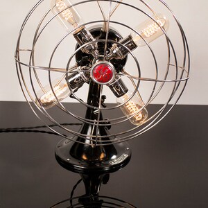 Fan Lamp GE Model Table Lamp Desk Lamp Nightlight Bed light Vintage Fan Lamp Steampunk lamp Steampunk Chrome image 3