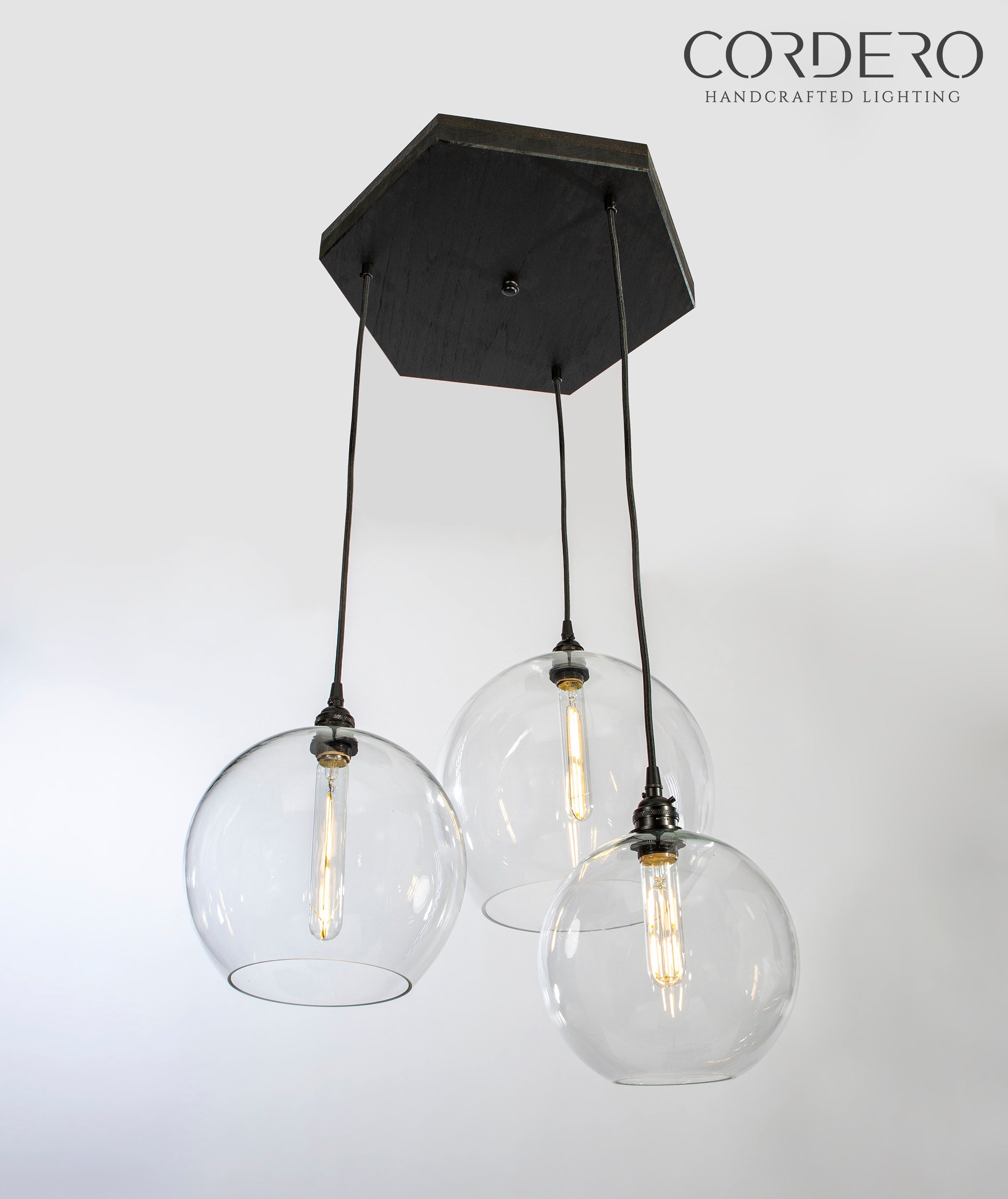 Three top globe chandelier