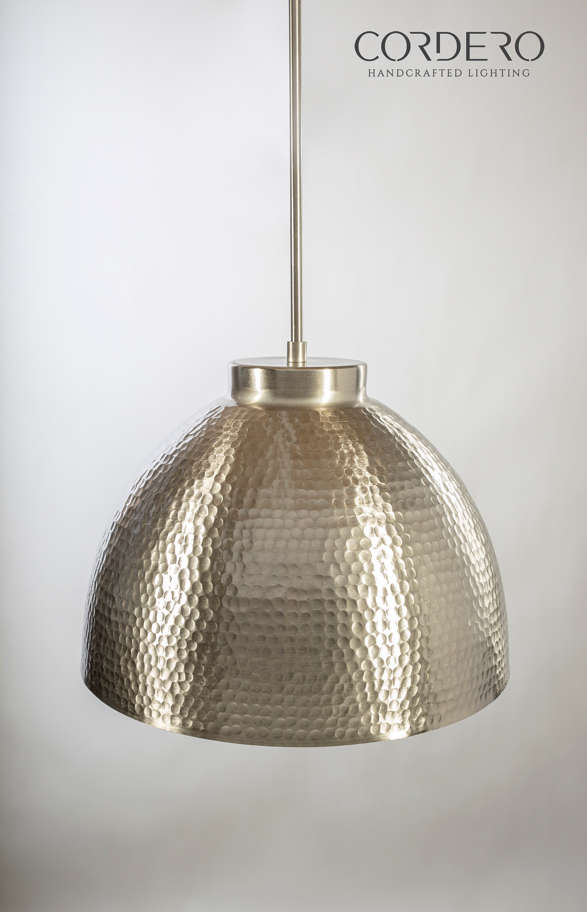 Brushed nickel dome pendant light deals