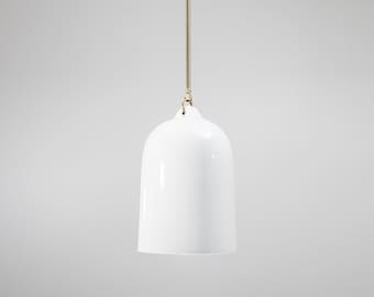 Farina Ceramic Bell Pendant Light - Rod