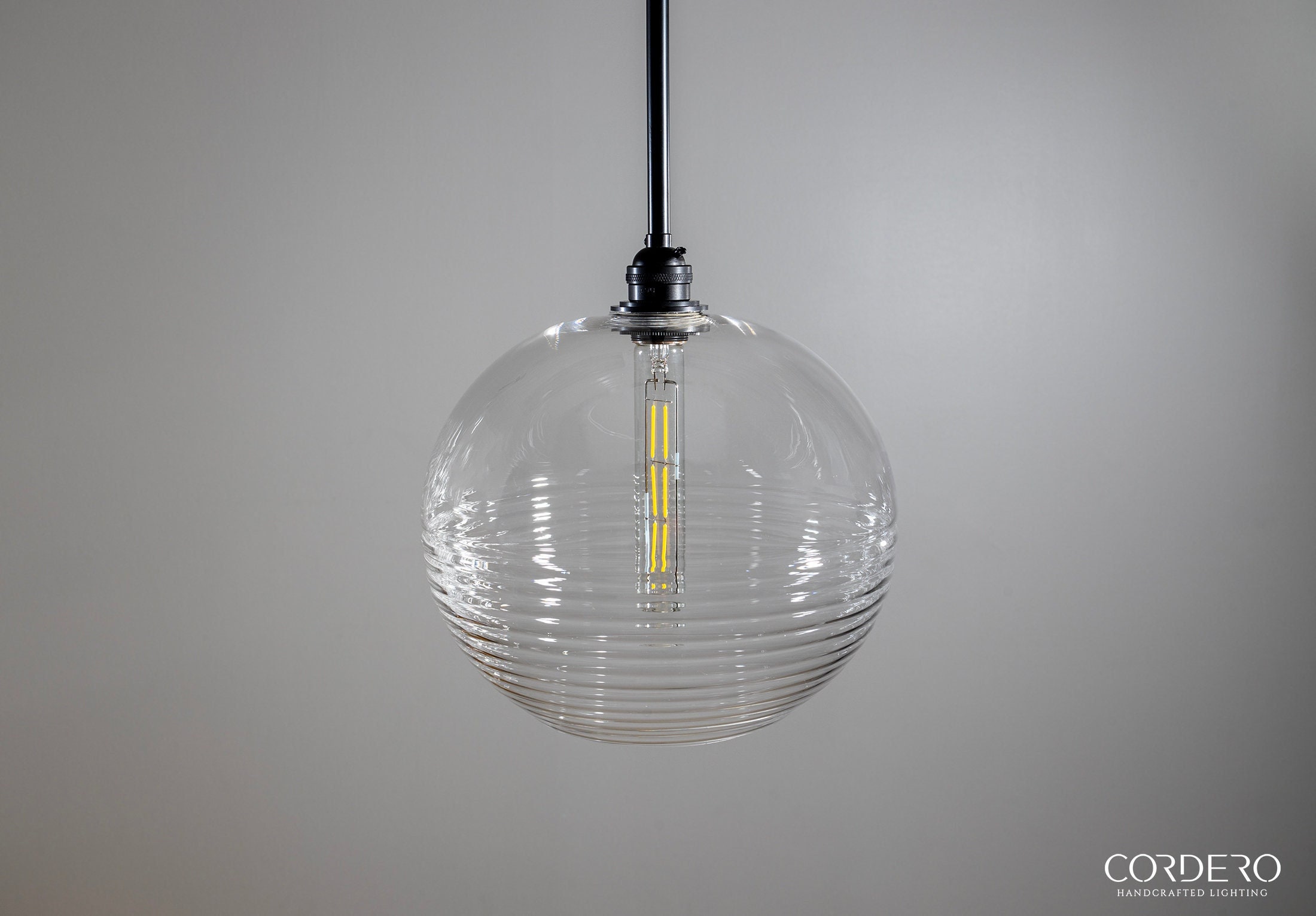 Oversized glass 2024 pendant light