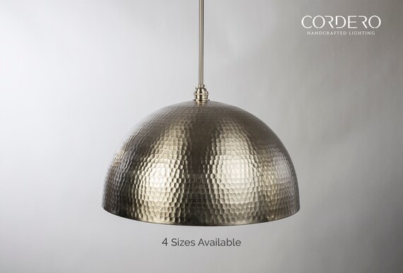 Hammered metal dome pendant light deals