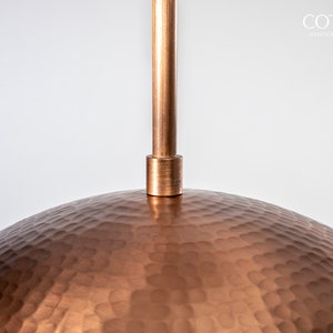 Copper Hammered Dome Pendant Light Fixture image 8