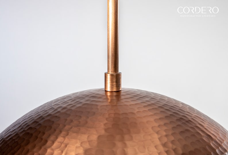 Copper Hammered Dome Pendant Light Fixture image 8