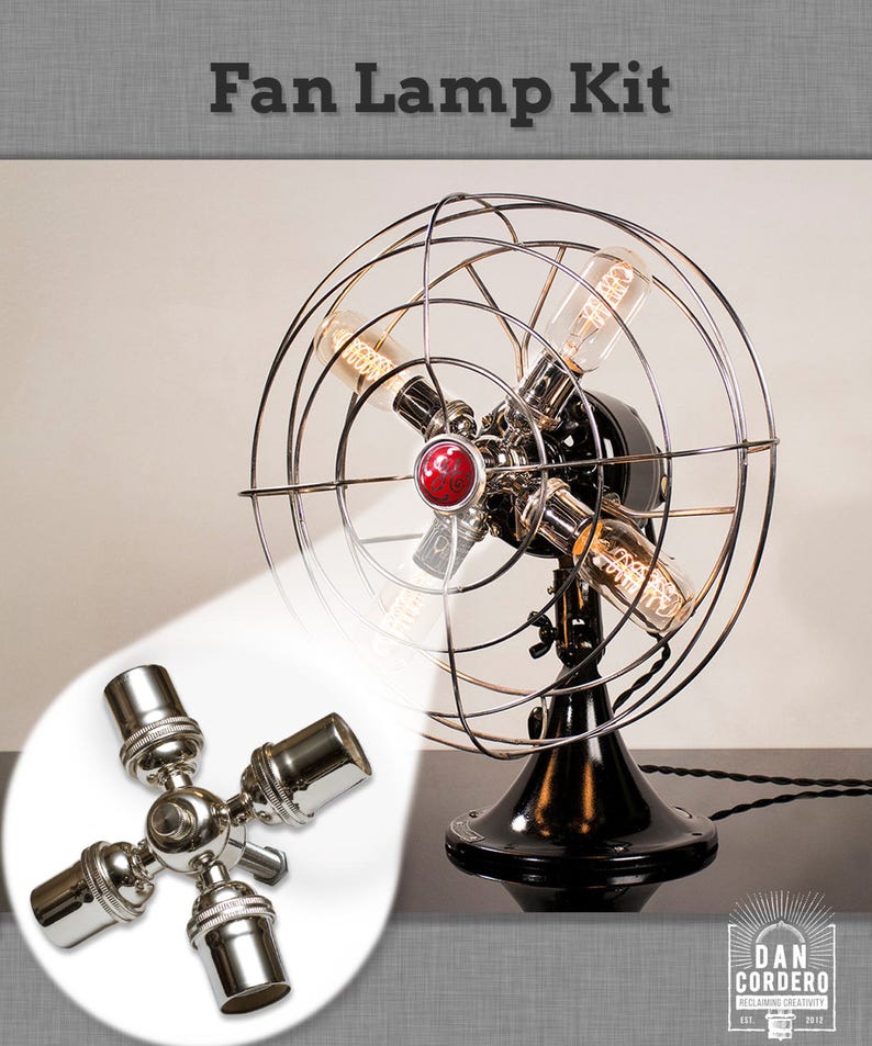 Fan Lamp Kit DIY Kit How to Lamp Parts Lamp Supplies Etsy