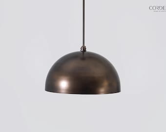 Smooth Bronze Dome Pendant Light Fixture