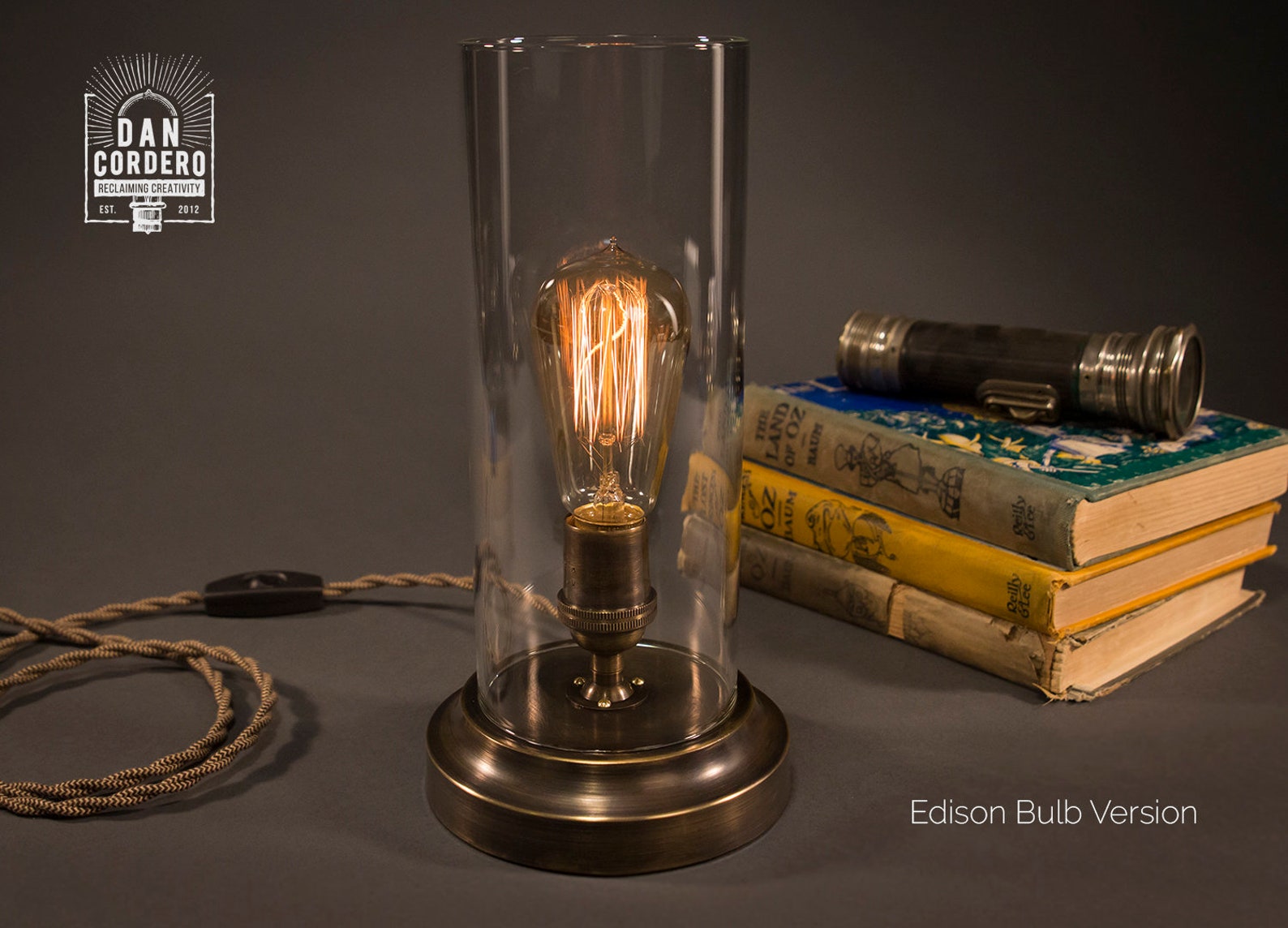 Flickering Edison Bulb Table Lamp Desk Lamp Edison Lamp Etsy
