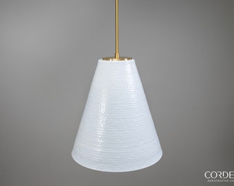 White Hammered Kinsmore Cone Pendant Light