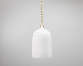 Farina Ceramic Bell Pendant Light - Chain