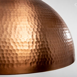 Copper Hammered Dome Pendant Light Fixture image 7