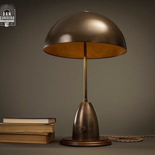 Leora Aged Brass Table Edison Lamp Etsy