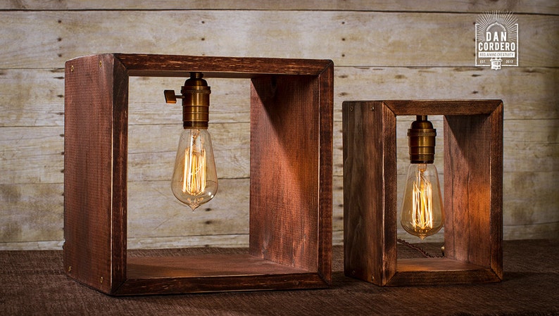 Shadow Box Edison Lamp Table Lamp Desk Lamp Bedside | Etsy