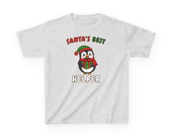 サンタの最高の助手 1単語あたりのユースTシャツ クリスマス