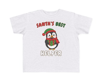 サンタの最高の助手 単語ごとの幼児用Tシャツ クリスマス