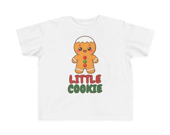 小さなクッキー 単語ごとの幼児用Tシャツ クリスマス