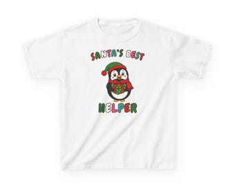 サンタの最高の助手 レインボー ユース Tシャツ クリスマス