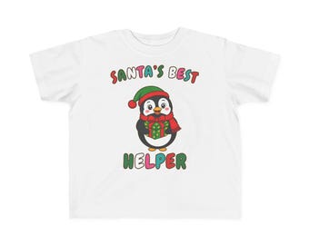 サンタの最高の助手 レインボー 幼児用Tシャツ クリスマス